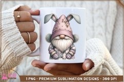 Easter Bunny Gnome sublimation png, Quilted Gnome bunny png Product Image 3