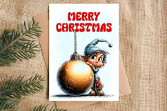 Merry Christmas card design Baby gnome Christmas ornament Product Image 4