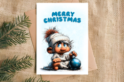 Merry Christmas card design Christmas baby gnomes, ball Product Image 2