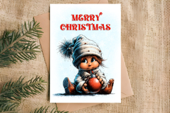 Merry Christmas card design Christmas baby gnomes, ball Product Image 3
