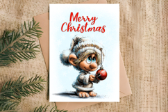 Merry Christmas card design Christmas baby gnomes, ball Product Image 4
