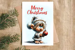 Merry Christmas card design Christmas baby gnomes, ball Product Image 4