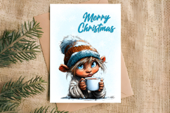 Merry Christmas card design Fairy Christmas girl gnomes Product Image 4