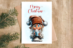 Merry Christmas card design Fairy Christmas girl gnomes Product Image 5