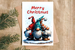 Merry Christmas card design printable Fairy Christmas gnomes Product Image 2
