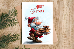 Merry Christmas card design Christmas gnomes with cookies Product Image 3