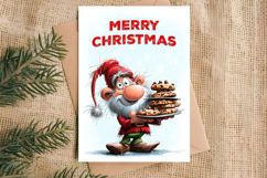 Merry Christmas card design Christmas gnomes with cookies Product Image 5