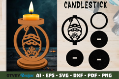 Gnome Christmas Candlestick Lasercut Product Image 1