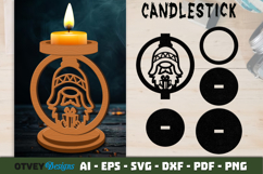 Gnome Christmas Candlestick Lasercut Product Image 1
