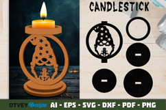 Gnome Christmas Candlestick Lasercut BUNDLES 12 DESIGNS Product Image 2