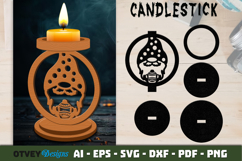 Gnome Christmas Candlestick Lasercut Product Image 1