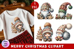 Watercolor Christmas Gingerbread Gnome clipart Product Image 1