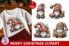 Watercolor Christmas Gingerbread Gnome clipart Product Image 1