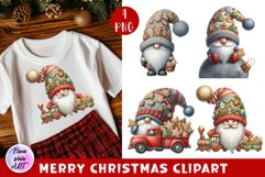 Watercolor Christmas Gingerbread Gnome clipart Product Image 1