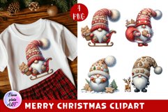 Watercolor Christmas Gingerbread Gnome clipart Product Image 1