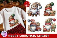 Watercolor Christmas Gingerbread Gnome clipart Product Image 1