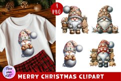Watercolor Christmas Gingerbread Gnome clipart Product Image 1