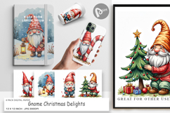 Gnome Christmas Delights Digital Paper Product Image 1