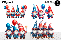 Funny Gnome 4 Of July USA Patriotic Sublimation Product Image 1