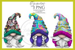 Paisley Gnomes Clipart Png - Hand Drawn Product Image 1