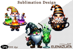 Gnome, Happy Halloween Clipart watercolor clipart Product Image 1