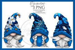 Blue Gnomes Clipart Png - Hand Drawn Product Image 1