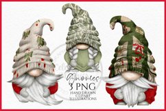 Festive Christmas Gnomes Watercolour Clipart PNG Product Image 1