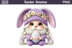 Easter Gnome Clipart PNG | Spring Bunny Ears Sublimation Product Image 1
