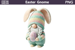 Easter Bunny Ears Gnome PNG | Spring Sublimation Product Image 1