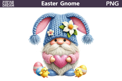 Easter Gnome Clipart PNG | Spring Bunny Ears Sublimation Product Image 1