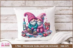 Gnomes Couple Valentines png, Anniversary Gnome Couple png Product Image 2