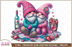 Gnomes Couple Valentines png, Anniversary Gnome Couple png Product Image 1
