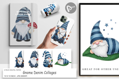 Gnome Denim Adventures Digital Paper Product Image 1