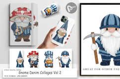 Gnome Denim Adventures Digital Paper Product Image 1