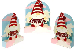 gnome cupid svg valentine card wings love diy card template Product Image 2