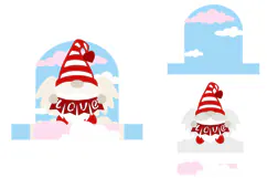 gnome cupid svg valentine card wings love diy card template Product Image 4