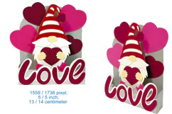 Valentine Gnome SVG DIY Love Card for Cricut Laser Product Image 2
