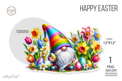 Easter Gnome| Gnome with Eggs flowers| Easter sublimation Product Image 2