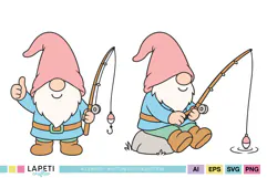 cute gnome outdoor illustration