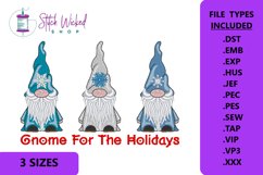 Gnome For The Holidays Snowflake Machine Embroidery Design Product Image 1