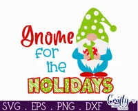 Colorful Christmas Svg Round Sign, Gnome For The Holidays Product Image 2