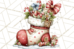 Christmas Gnomes Clipart, Festive Watercolor Art PNG Product Image 2
