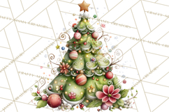 Christmas Gnomes Clipart, Festive Watercolor Art PNG Product Image 3