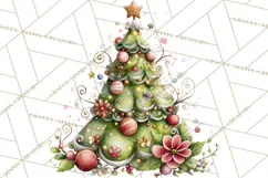 Christmas Gnomes Clipart, Festive Watercolor Art PNG Product Image 3