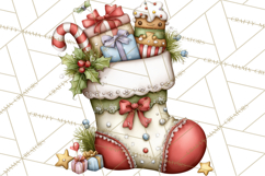 Christmas Gnomes Clipart, Festive Watercolor Art PNG Product Image 4
