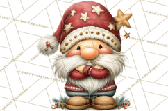 Christmas Gnomes Clipart, Festive Watercolor Art PNG Product Image 3