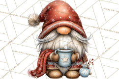 Christmas Gnomes Clipart, Festive Watercolor Art PNG Product Image 4