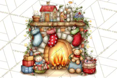 Christmas Gnomes Clipart, Festive Watercolor Art PNG Product Image 2