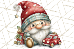 Christmas Gnomes Clipart, Festive Watercolor Art PNG Product Image 2
