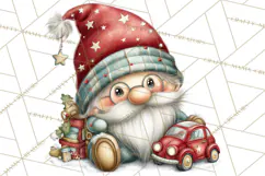 Christmas Gnomes Clipart, Festive Watercolor Art PNG Product Image 2